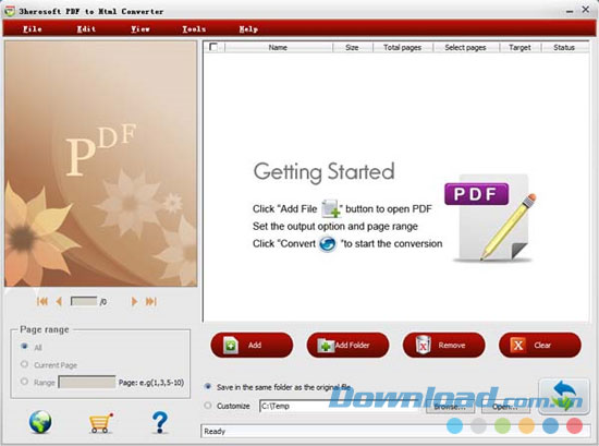 3herosoft PDF to Html Converter