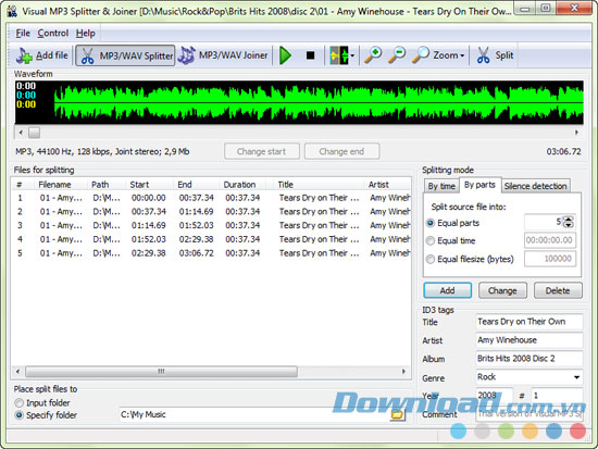 Visual MP3 Splitter & Joiner