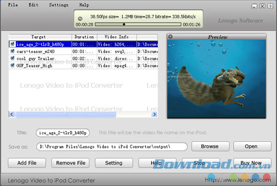 Lenogo Video to iPod Converter