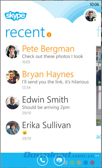 Đăng nhập Skype trên Windows Phone