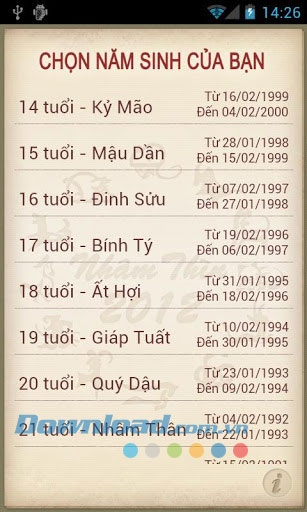 Tử vi vận hạn Nhâm Thìn 2012 for Android