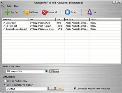 Aostsoft PDF to TIFF Converter