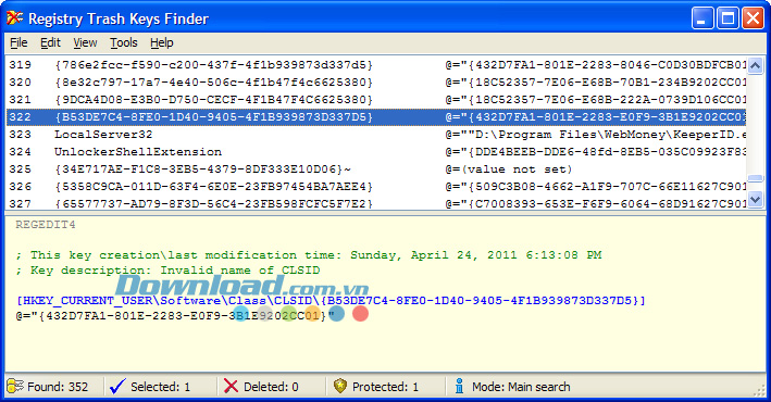 Registry Trash Keys Finder 