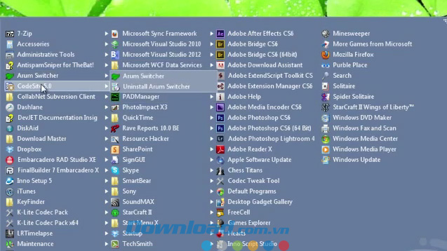 Start Menu Х
