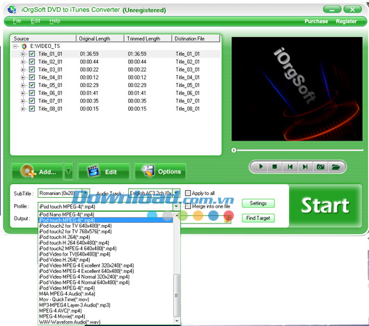 iOrgsoft DVD to iTunes Converter 