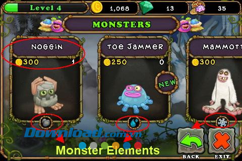 Đặt quái vật trên hòn đảo My Singing Monsters for iOS