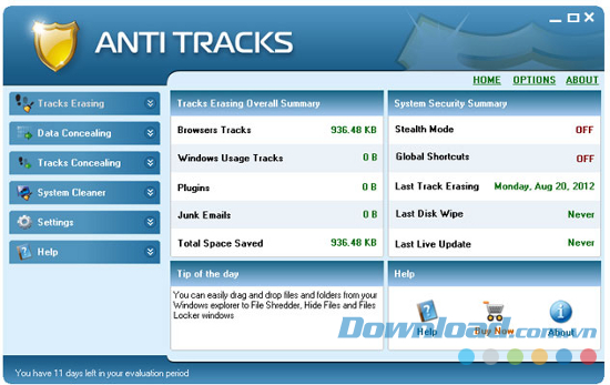 Phần mềm bảo vệ sự riêng tư Anti Tracks