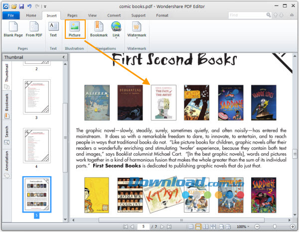 Chèn ảnh Wondershare PDF Editor
