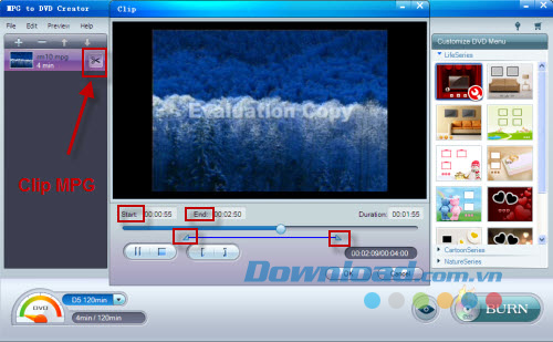 Cắt MPG iOrgsoft MPG to DVD Creator