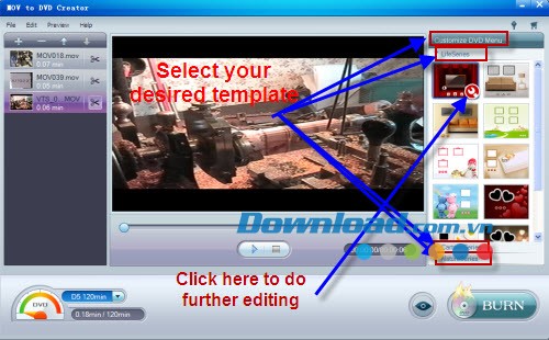 iOrgsoft MOV to DVD Creator 