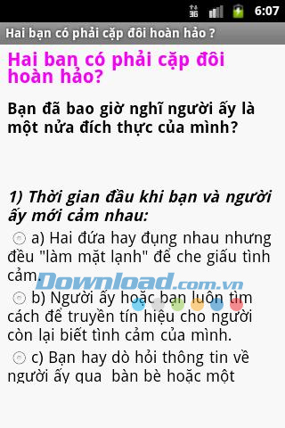 Trắc nghiệm tình cảm for Android