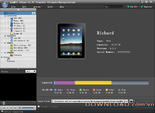 AnyMP4 iPhone to PC Transfer Ultimate