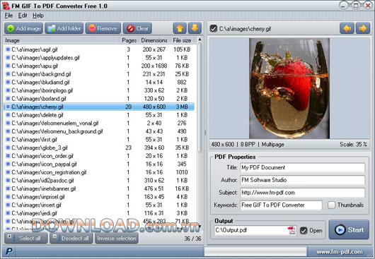 FM GIF to PDF Converter Free