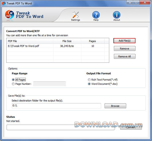 Tweak PDF To Word