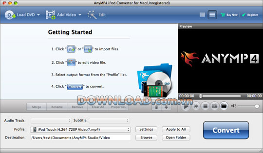 AnyMP4 iPod Converter for Mac