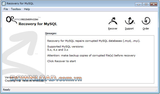 Recovery for MySQL
