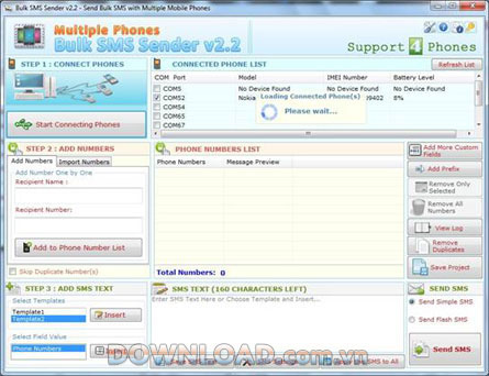 Multiple Phone Bulk SMS Sender