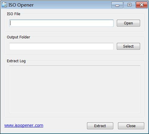 Giao diện phần mềm ISO Opener