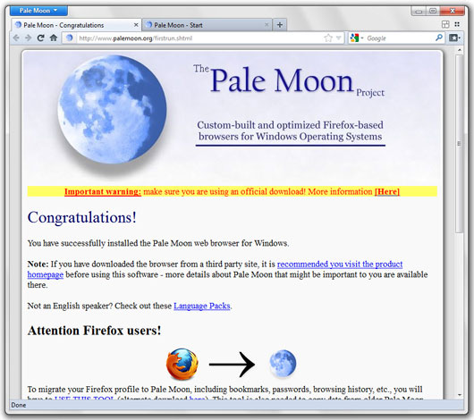 Pale Moon Portable