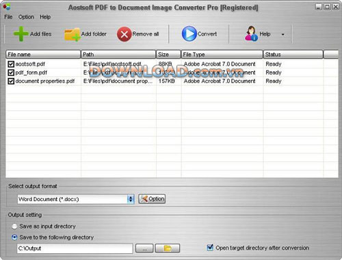 Aostsoft PDF to Document Image Converter Pro