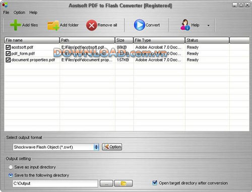 Aostsoft PDF to Flash Converter