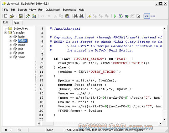DzSoft Perl Editor