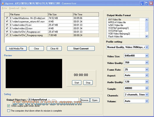 Agree AVI MPEG MOV MP4 FLV WMV SWF Converter