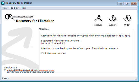 Recovery for FileMaker