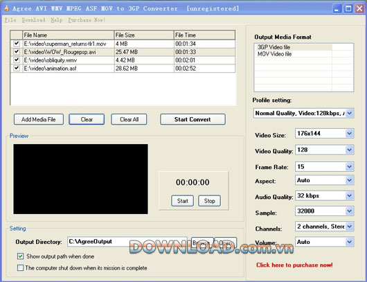 Agree AVI WMV MPEG ASF MOV to 3GP Converter