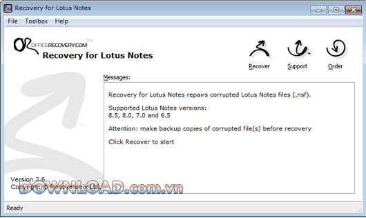 Recovery for Lotus Notes 