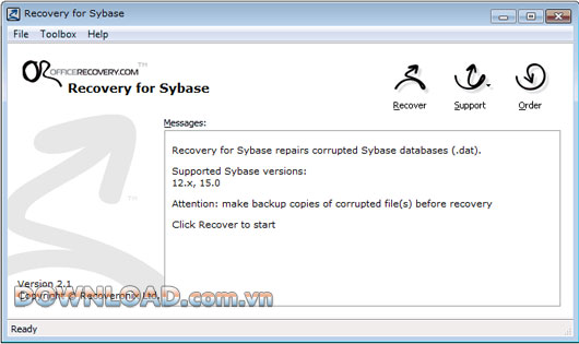 Recovery for Sybase 
