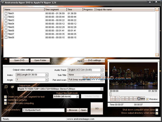 Andromeda Hyper DVD to AppleTV Ripper