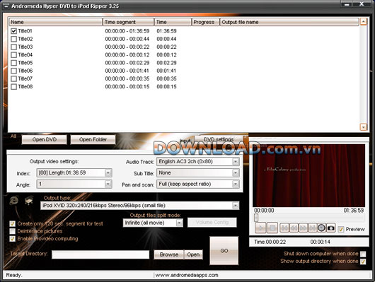 Andromeda Hyper DVD to iPod Ripper