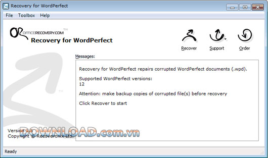 Recovery for WordPerfect
