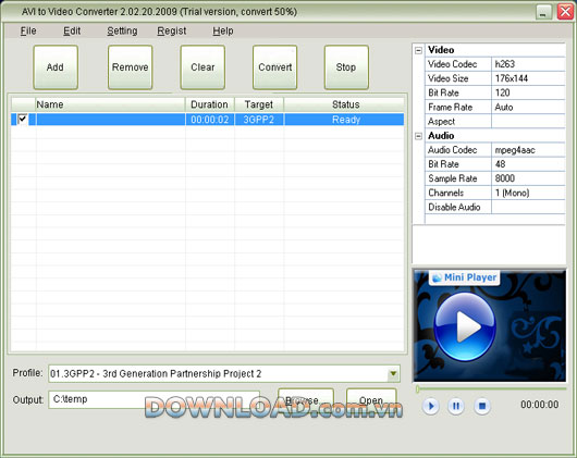Mini AVI to Video Converter