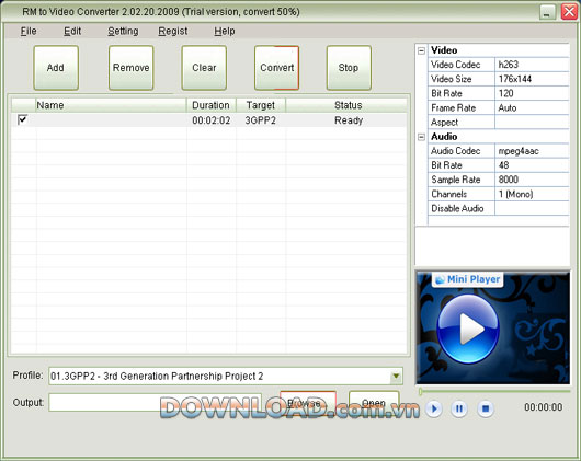Mini RM to Video Converter