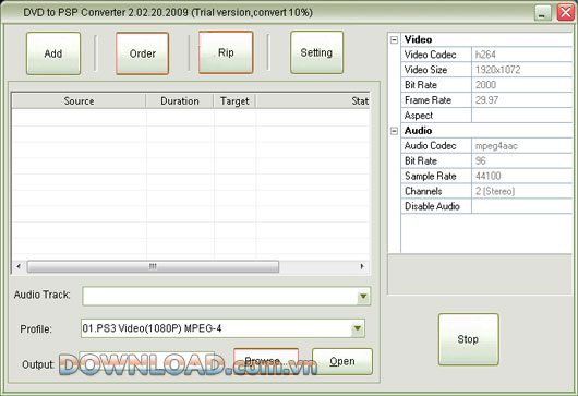 Mini DVD to PSP Converter