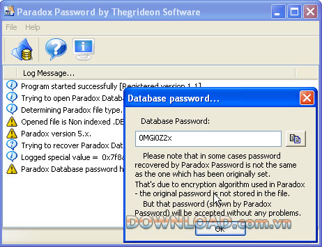 Paradox Password Recovery