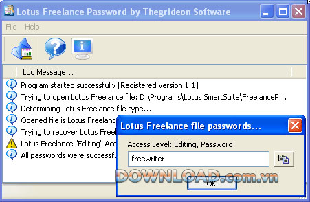 Lotus Freelance Password Recovery