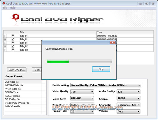 Cool DVD to MOV AVI WMV MP4 iPod MPEG Ripper 