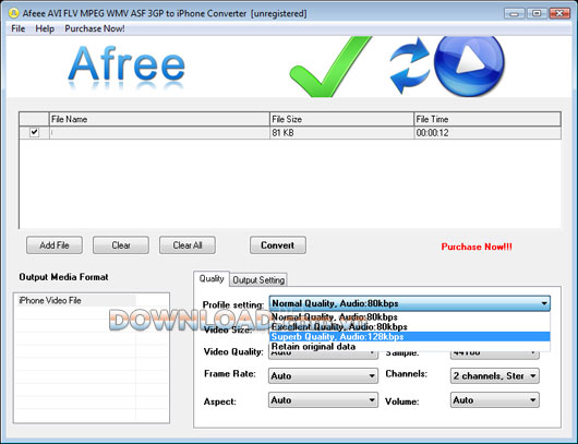 Afree AVI FLV MPEG WMV ASF 3GP to iPhone Converter