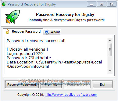Password Recovery for Digsby