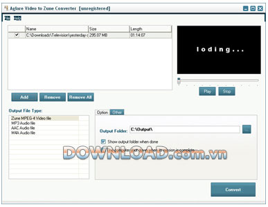 Aglare Video to Zune Converter