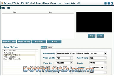 Aglare DVD to MP4 3GP iPod Zune iPhone Converter