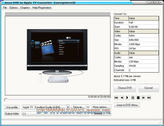 Avex DVD to Apple TV Converter 