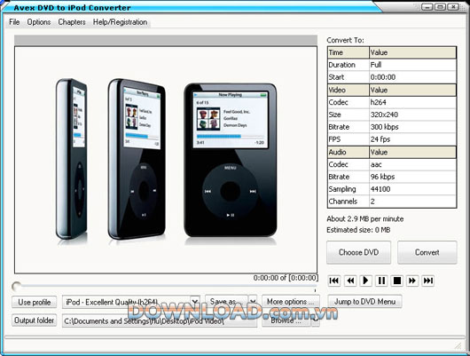 Avex DVD to iPod Converter