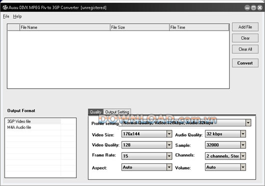 AUAU DIVX MPEG Flash to 3GP Converter