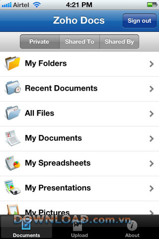 Zoho Docs for iOS