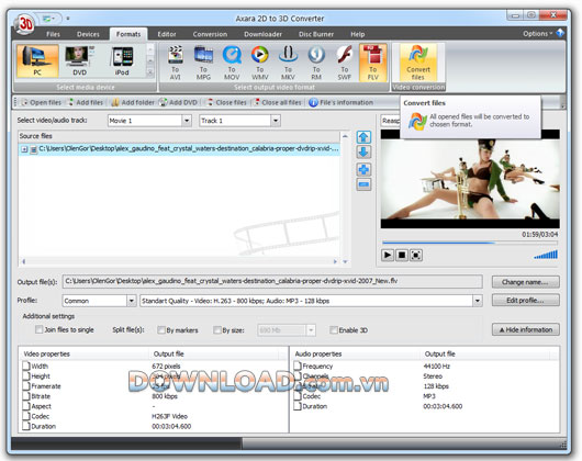 Axara 2D to 3D Video Converter