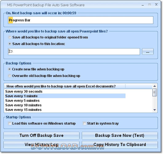 MS PowerPoint Backup File Auto Save Software